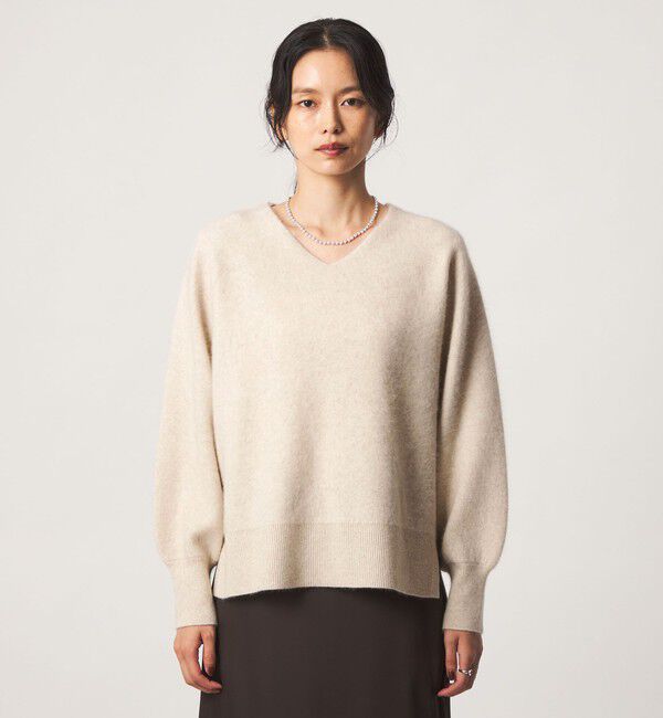 UNITED ARROWS green label relaxing「FOXブレンド フォルム Vネック ニット」|ニット・セーター|
