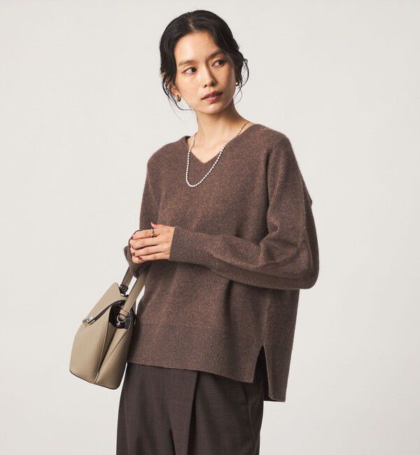 UNITED ARROWS green label relaxing「FOXブレンド フォルム Vネック ニット」|ニット・セーター|