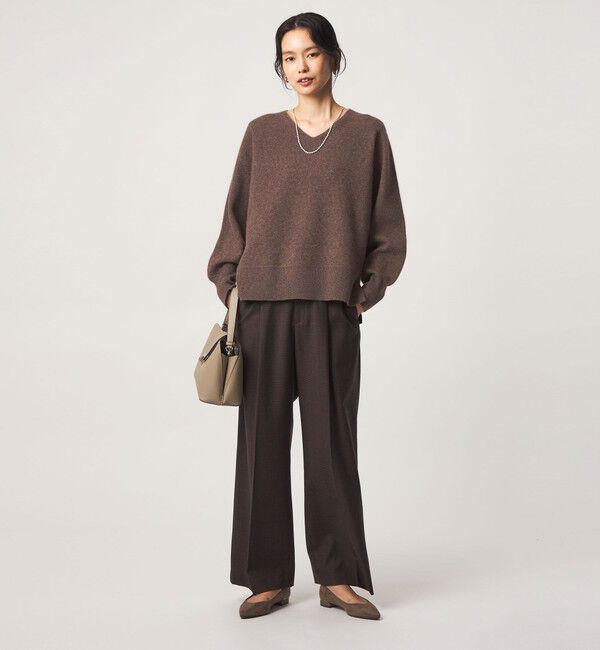UNITED ARROWS green label relaxing「FOXブレンド フォルム Vネック ニット」|ニット・セーター|
