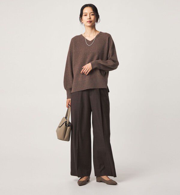 UNITED ARROWS green label relaxing「FOXブレンド フォルム Vネック ニット」|ニット・セーター|