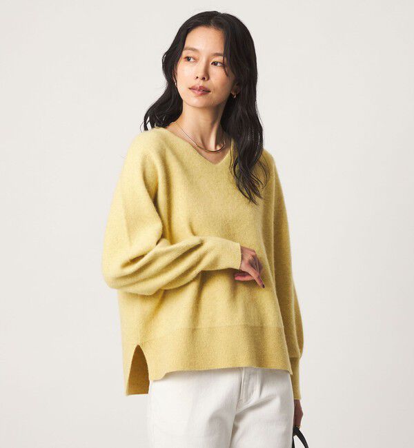 UNITED ARROWS green label relaxing「FOXブレンド フォルム Vネック ニット」|ニット・セーター|