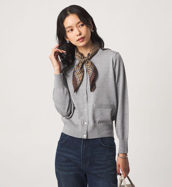 UNITED ARROWS green label relaxing「クルーネック ラメ カーディガン ウォッシャブル」|カーディガン|