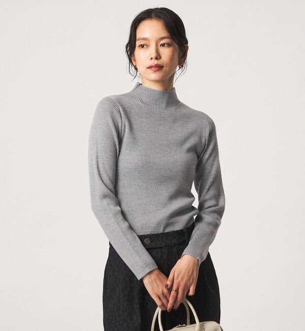 UNITED ARROWS green label relaxing「リブ ラメ ボトルネック ニット ウォッシャブル」|ニット・セーター|