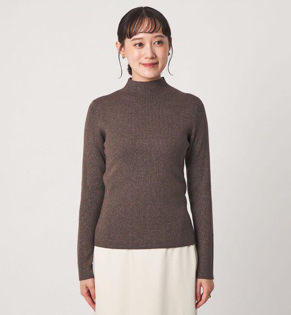 UNITED ARROWS green label relaxing「リブ ラメ ボトルネック ニット ウォッシャブル」|ニット・セーター|