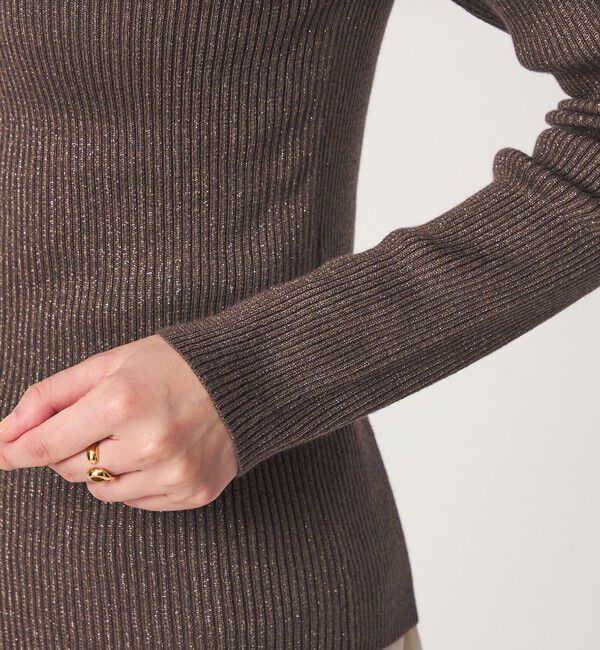 UNITED ARROWS green label relaxing「リブ ラメ ボトルネック ニット ウォッシャブル」|ニット・セーター|