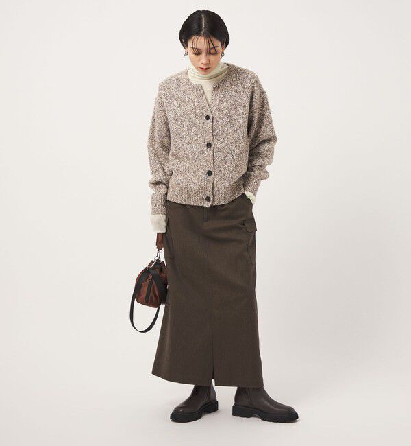 UNITED ARROWS green label relaxing「メランジ カルゼ スカート」|台形|