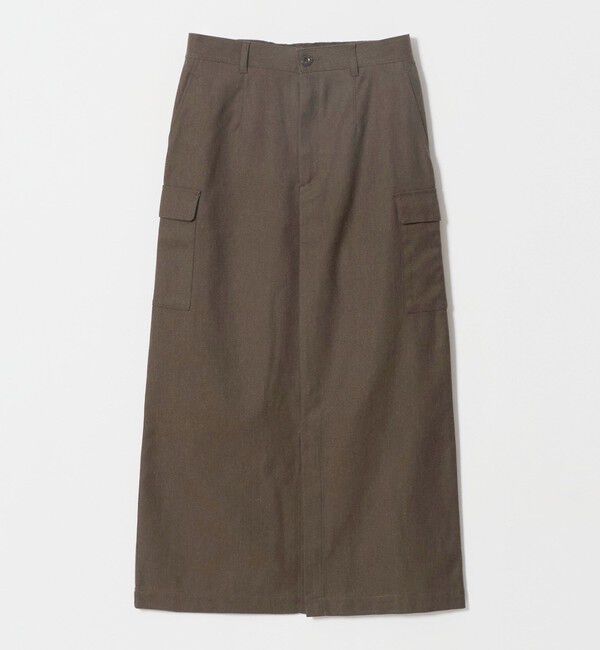 UNITED ARROWS green label relaxing「メランジ カルゼ スカート」|台形|