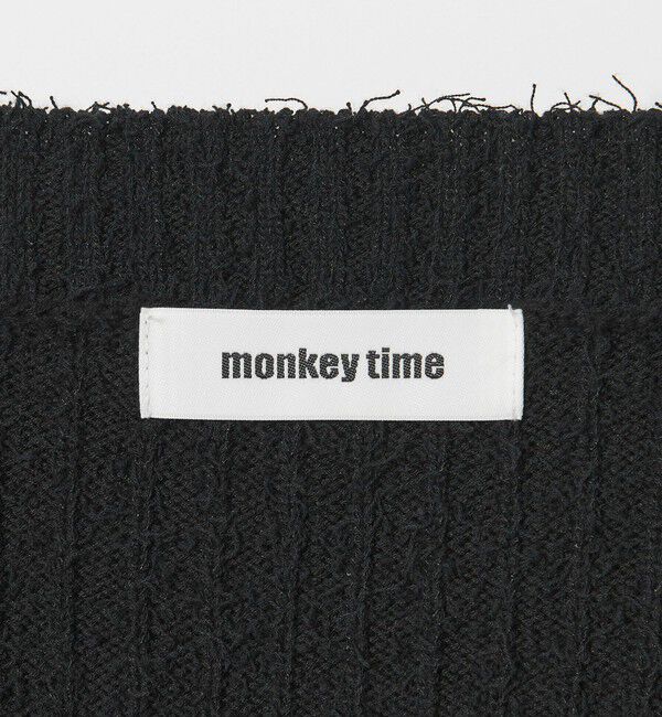 MONKEY TIME「カールヤーン リブ Ｖネック」|ニット・セーター|