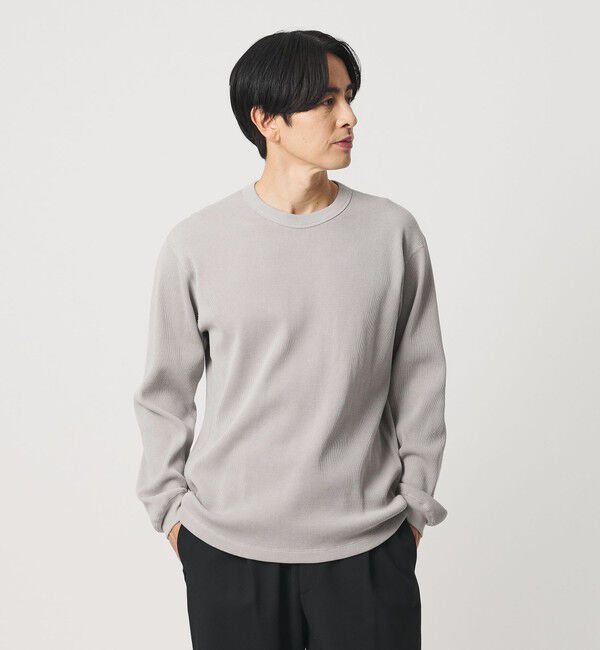 BEAUTY&YOUTH UNITED ARROWS「ハイゲージ ガスコットン サーマル クルーネック カットソー」|Tシャツ・カットソー|LT.GRAY