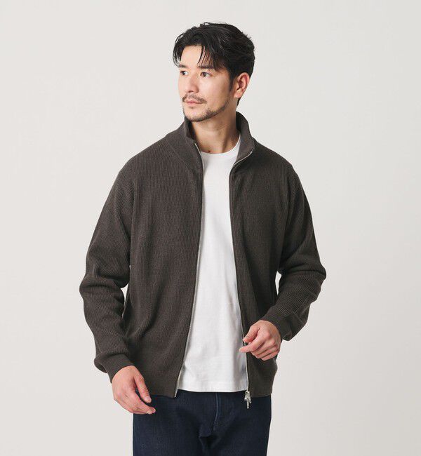 BEAUTY&YOUTH UNITED ARROWS「【WEB限定 WARDROBE SMART】ウォッシャブル ドライバーズジャケット」|カーディガン|DK.GRAY