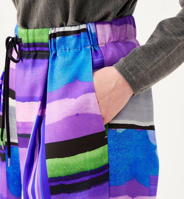 Ballsey「コンプレッションボーダープリント タックワイドパンツ」|その他|