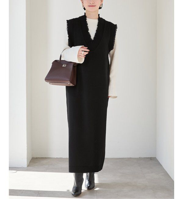 VERMEIL par iena「woolmix フリルリブニットワンピース」|ワンピース|