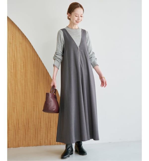 SLOBE IENA「《WEB限定カラーあり》フロントジップフレアワンピース」|ワンピース|