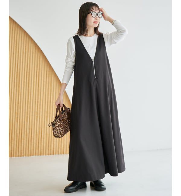 SLOBE IENA「《WEB限定カラーあり》フロントジップフレアワンピース」|ワンピース|