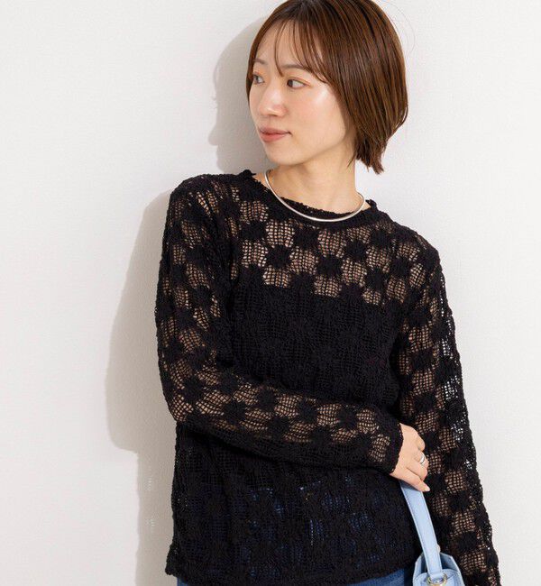 NOLLEY'S「ウォッシャブルレースロンT」|Tシャツ・カットソー|