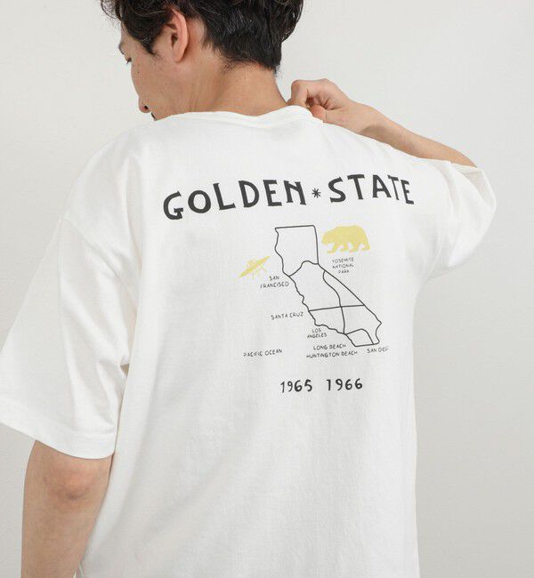 NOLLEY'S goodman「【BARNS OUTFITTERS】別注 MAP GOLDEN STATE プリントTシャツ 26SS」|Tシャツ・カットソー|ホワイト