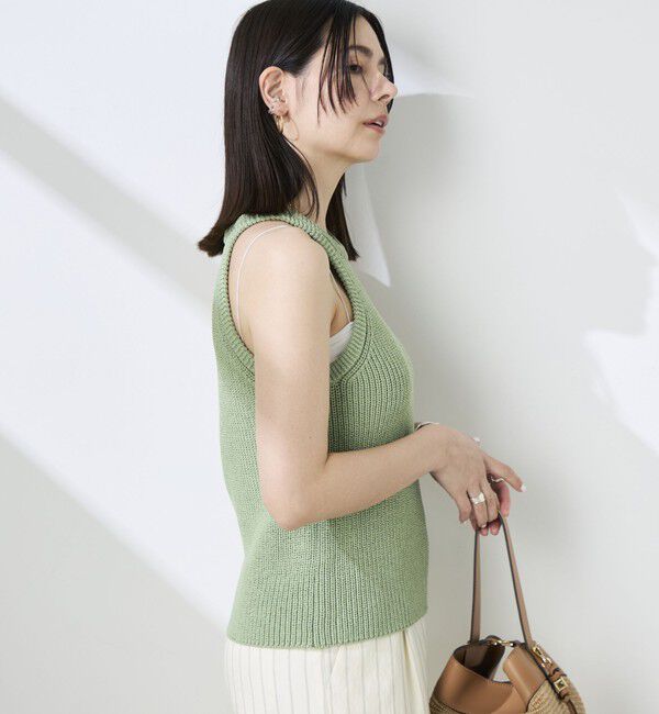 NOLLEY'S sophi「《手洗い可能》ペーパー混片畦アメスリタンクトップ」|ニット・セーター|