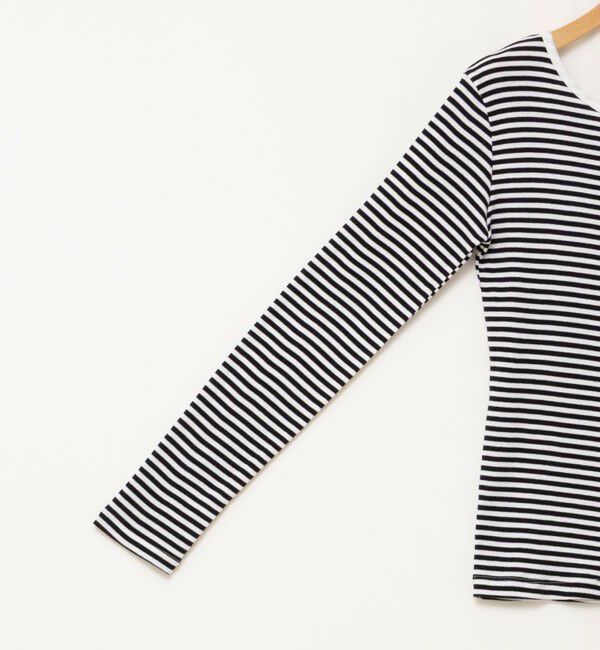 Rie Miller「ウォッシャブルアシンメトリー2WAYボーダーロンT」|Tシャツ・カットソー|