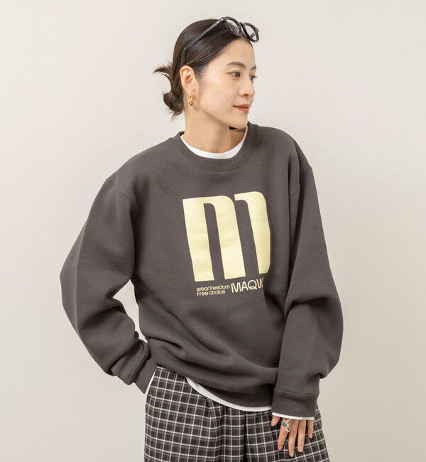 MAQWEL「【MAQWEL/マクウェル】 LARGE M プリントスウェット裏起毛」|Tシャツ・カットソー|
