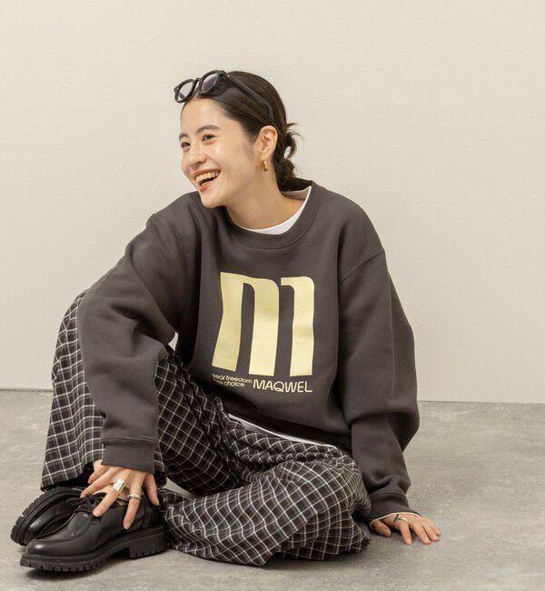 MAQWEL「【MAQWEL/マクウェル】 LARGE M プリントスウェット裏起毛」|Tシャツ・カットソー|