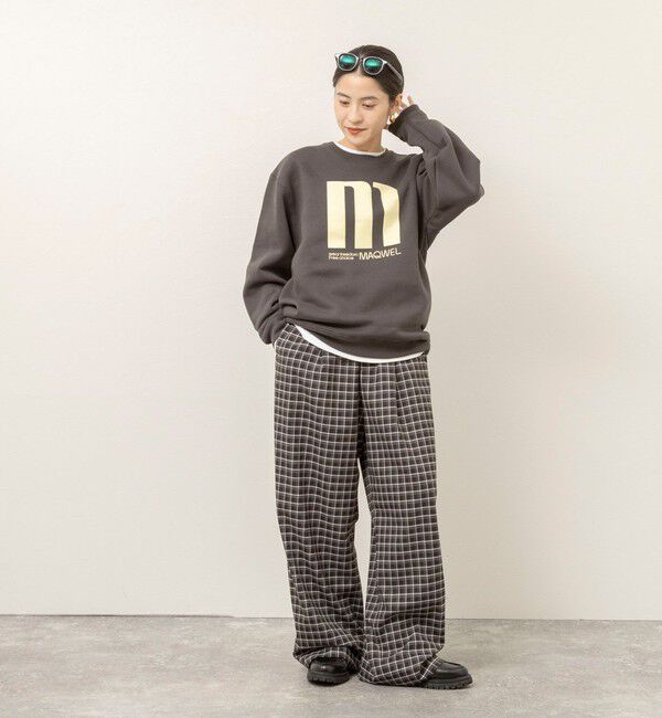 MAQWEL「【MAQWEL/マクウェル】 LARGE M プリントスウェット裏起毛」|Tシャツ・カットソー|