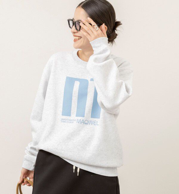 MAQWEL「【MAQWEL/マクウェル】 LARGE M プリントスウェット裏起毛」|Tシャツ・カットソー|