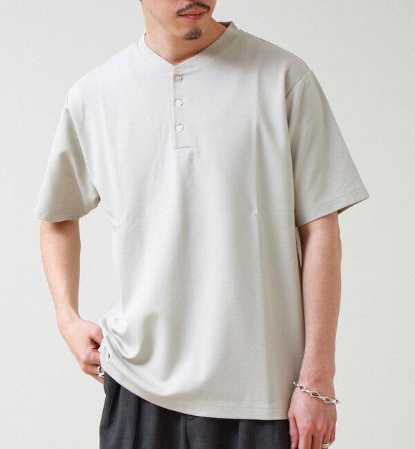 GLOSTER「【抗菌防臭】ポンチ素材 ヘンリーネックTシャツ」|Tシャツ・カットソー|