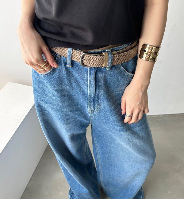  「ゴムメッシュストレッチベルト」|ベルト|ベージュ