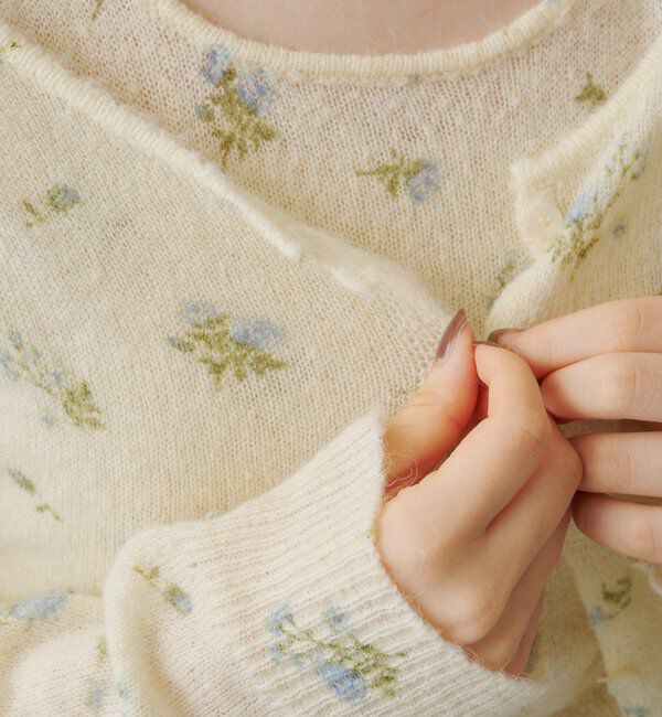  「【着回し力◎/花柄&無地】モヘアフラワーアンサンブルニット」|ニット・セーター|