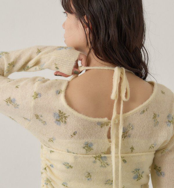  「【着回し力◎/花柄&無地】モヘアフラワーアンサンブルニット」|ニット・セーター|