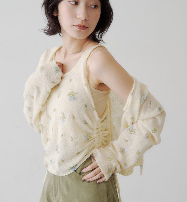  「【着回し力◎/花柄&無地】モヘアフラワーアンサンブルニット」|ニット・セーター|