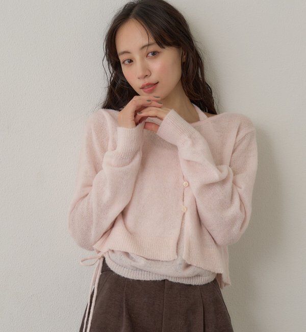  「【着回し力◎/花柄&無地】モヘアフラワーアンサンブルニット」|ニット・セーター|