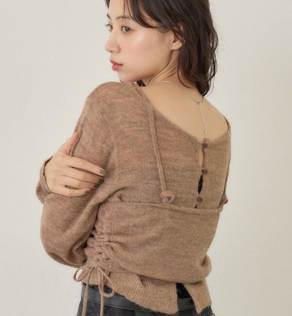  「【着回し力◎/花柄&無地】モヘアフラワーアンサンブルニット」|ニット・セーター|