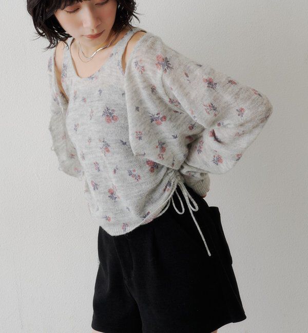  「【着回し力◎/花柄&無地】モヘアフラワーアンサンブルニット」|ニット・セーター|