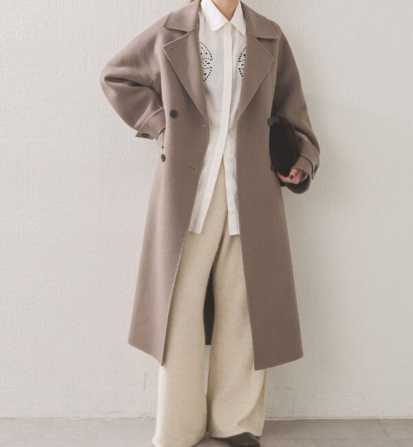  「【HERITANOVUM】ウールカシミヤダブルチェストリバーコート」|その他|