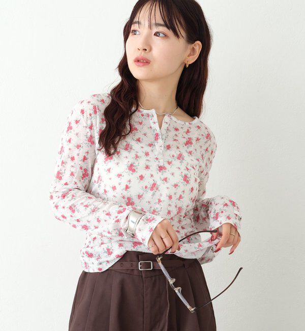  「〈新色ホワイト2〉【インナー使いに優秀アイテム/7色展開】シアーヘンリーロンT」|Tシャツ・カットソー|