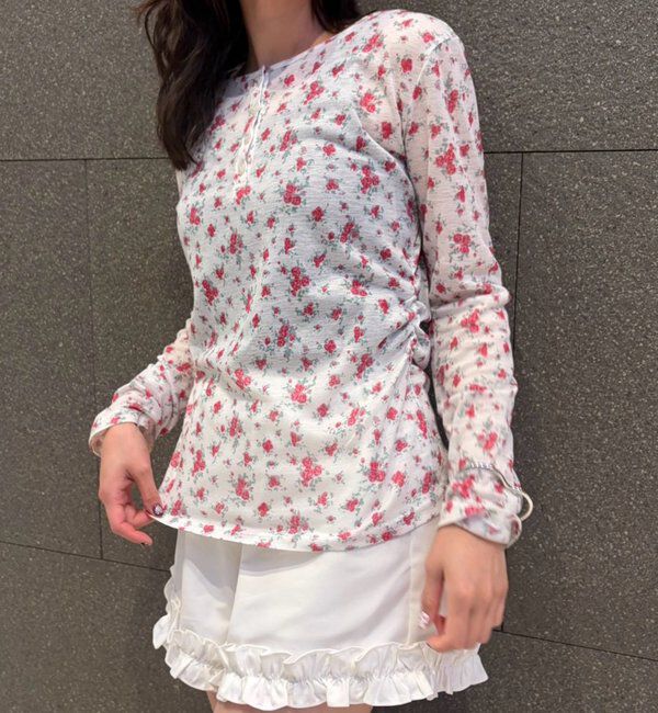  「〈新色ホワイト2〉【インナー使いに優秀アイテム/7色展開】シアーヘンリーロンT」|Tシャツ・カットソー|