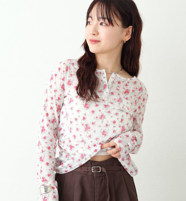  「〈新色ホワイト2〉【インナー使いに優秀アイテム/7色展開】シアーヘンリーロンT」|Tシャツ・カットソー|