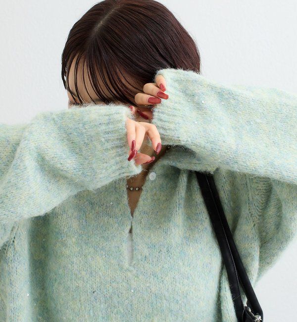  「襟付きラメニット」|ニット・セーター|