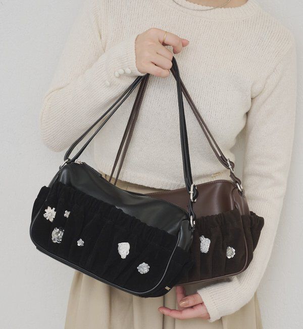  「【@_tulip08企画】ギャザーポケットビジューBAG」|トートバッグ|
