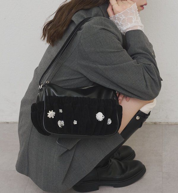  「【@_tulip08企画】ギャザーポケットビジューBAG」|トートバッグ|