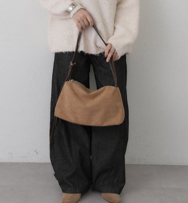  「パイピングベルトスウェードBAG」|トートバッグ|