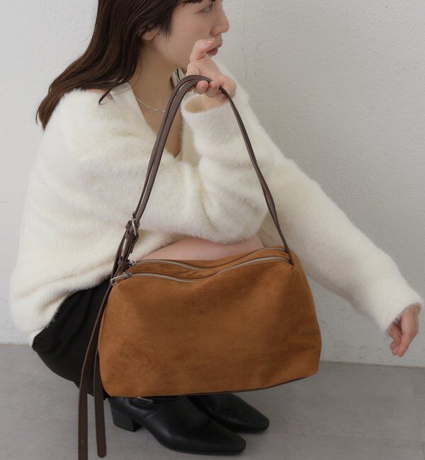  「パイピングベルトスウェードBAG」|トートバッグ|