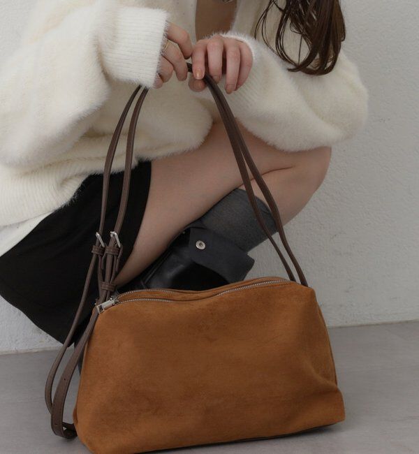  「パイピングベルトスウェードBAG」|トートバッグ|