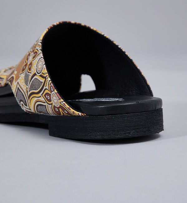 alfredoBANNISTER「【WRAP SHOES】レザー サイドキャビティ ボタニカル柄 スライドサンダル」|サンダル|