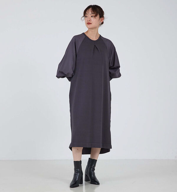 qualite「フォルムスリーブコンビニットワンピース」|ワンピース|