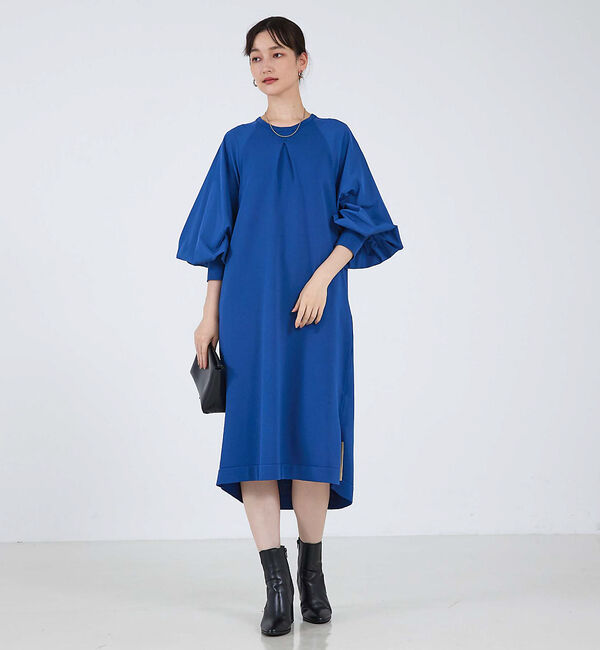 qualite「フォルムスリーブコンビニットワンピース」|ワンピース|