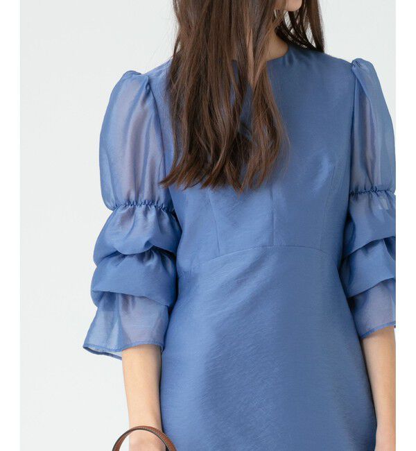 LOULOU WILLOUGHBY「【LOULOU WILLOUGHBY】ギャザーシフォンスリーブワンピース」|ワンピース|