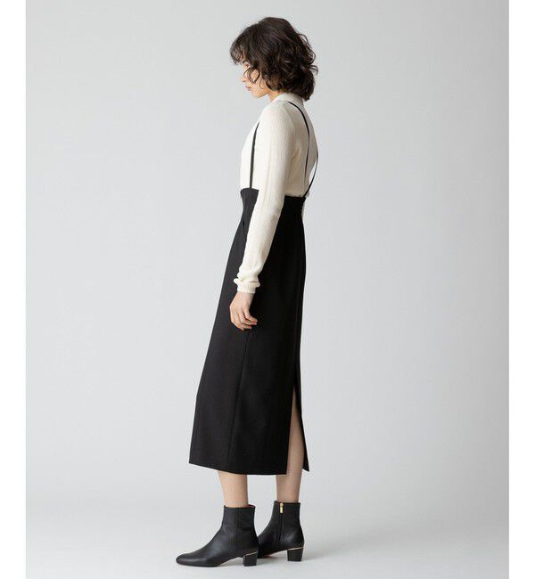 allureville「フロントジップサスペンダースカート」|ジャンパースカート|