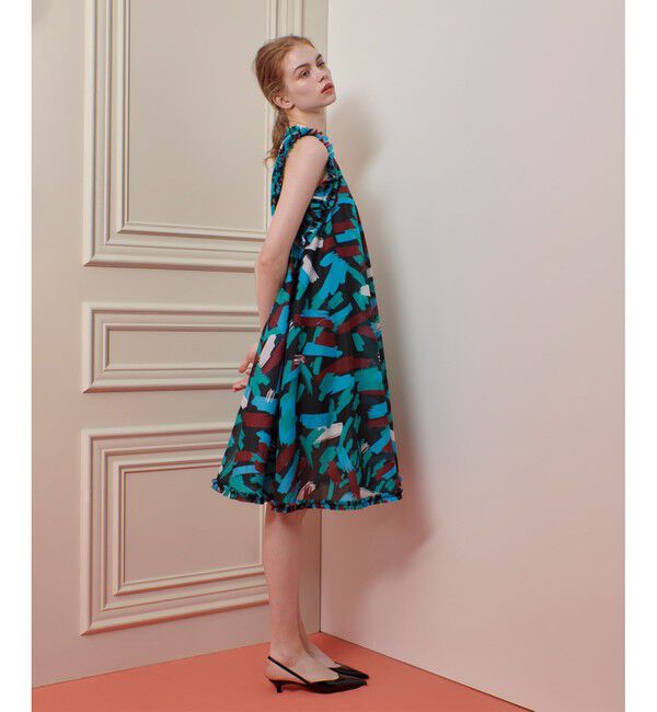 LOULOU WILLOUGHBY「【LOULOU WILLOUGHBY】ブラッシュプリントワンピース」|ワンピース|